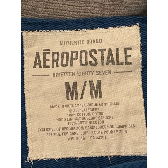 Y2K Aeropostle Womens Cobalt Blue Hoodie '1987 New York Ath Dept' Women's M - Picture 9 of 16